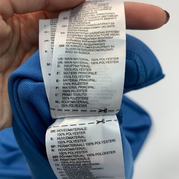 Adidas Golf Polo Shirt Mens M Medium Astral Blue Embroidered Front Performance - Picture 7 of 11